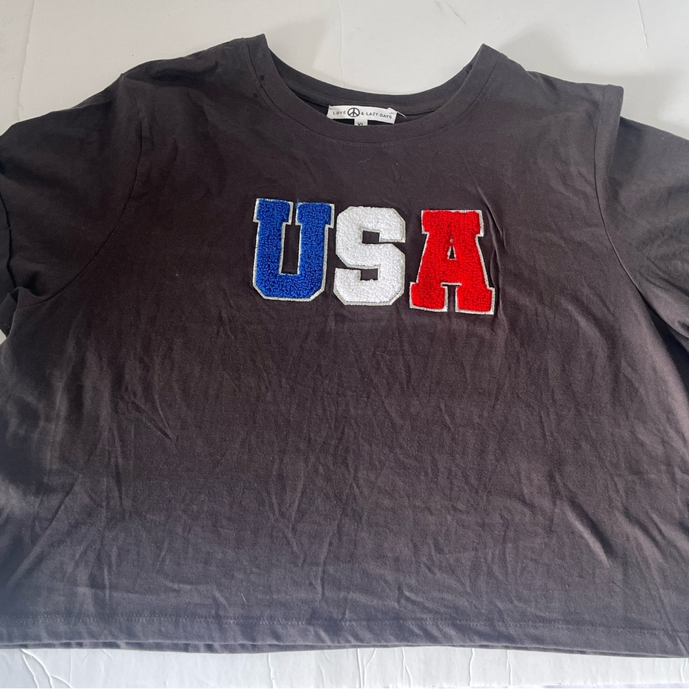 Black and Blue USA Crop Top